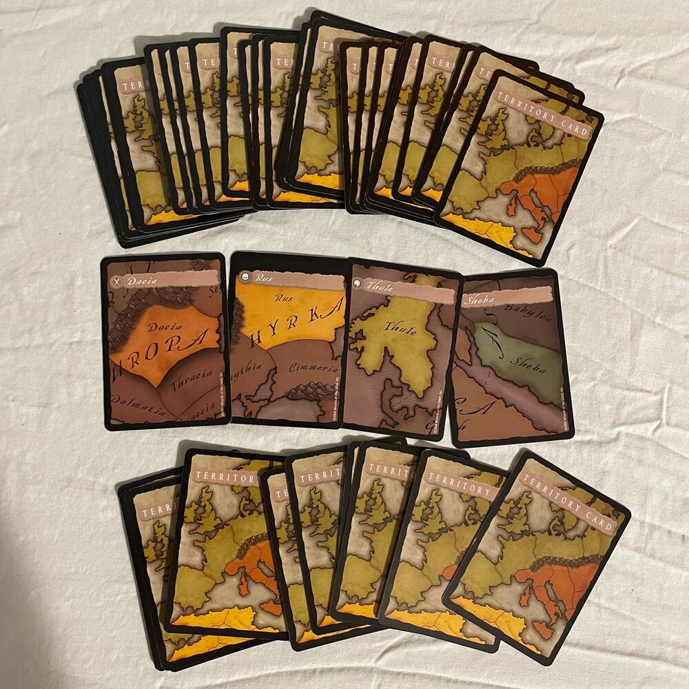 Risk Godstorm Hasbro Avalon Hill 2004 COMPLETE 44 Territory Cards